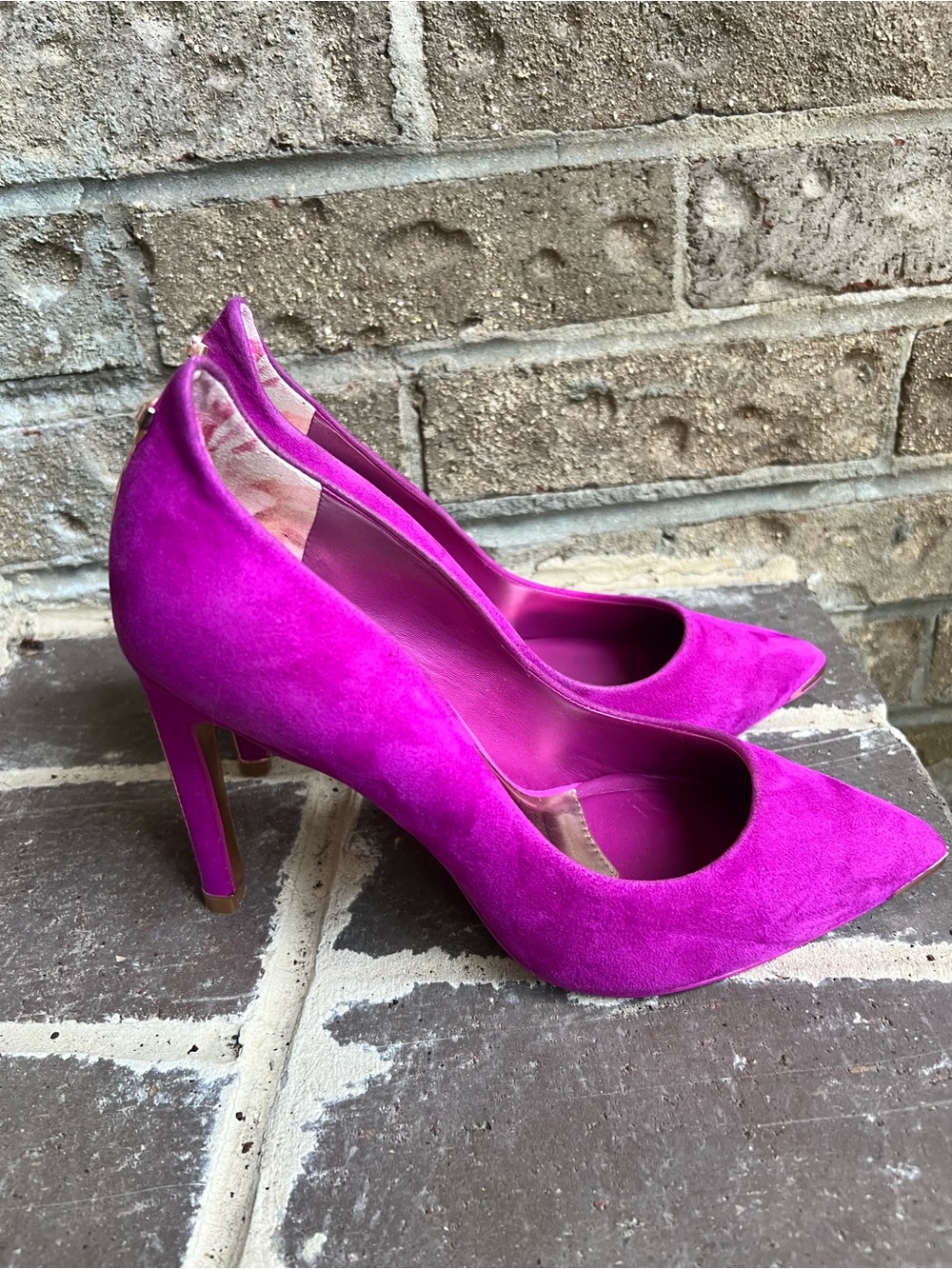 Ted Baker London Fuchsia Suede Pointed-Toe Stilettos